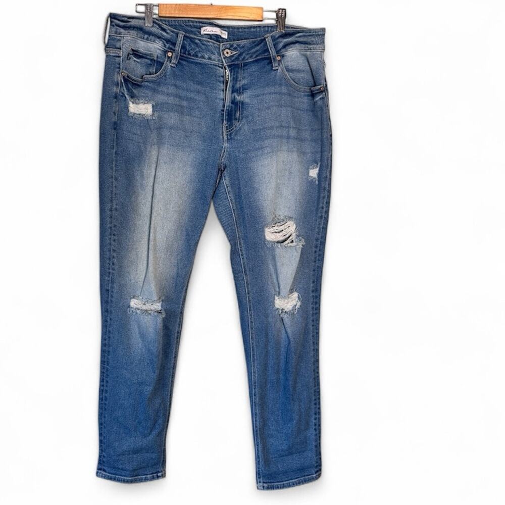 Kancan Blue Distressed Estilo High Rise Jeans Womens 18 Stretch Casual Denim